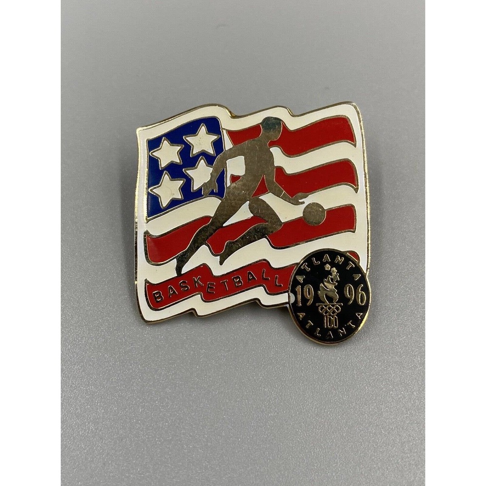 Vintage - Atlanta‎ 1996 Basketball USA Flag Olympic Lapel Pin